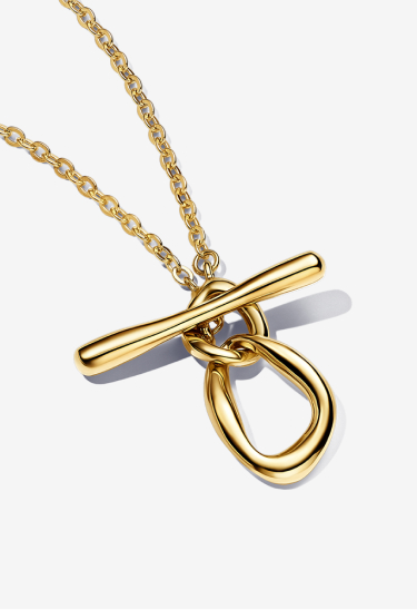 Collana Chiusura a T Linea Sinuosa