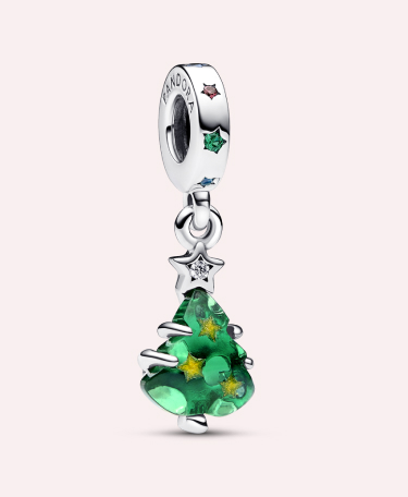 Charm Pendente Albero di Natale con Stelle