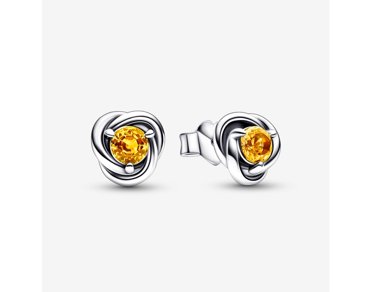 November Birthstone Eternity Circle Stud Earrings