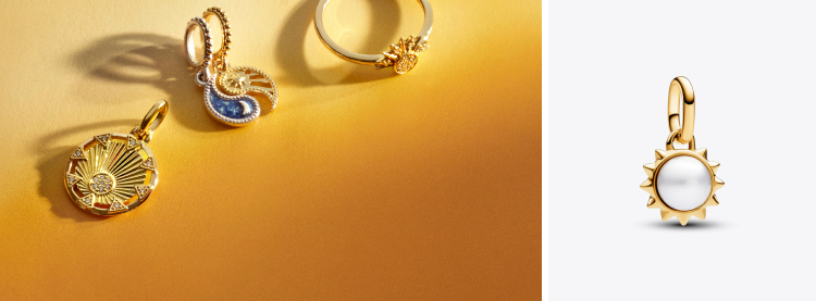 Charm Mini Pendente Sun con Perla d’Acqua Dolce Coltivata Pandora ME