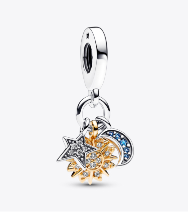 Charm Pendente Stella, Sole e Luna