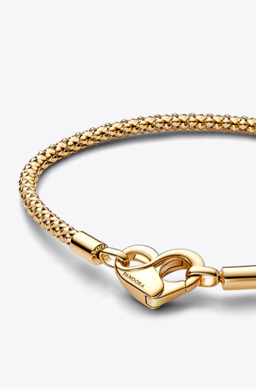 Bracciale Maglia Geometrica con Chiusura a Cuore