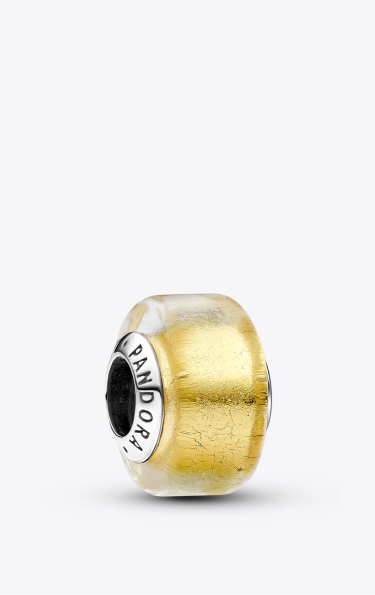 Charm Mini Vetro di Murano Foglia d’Oro