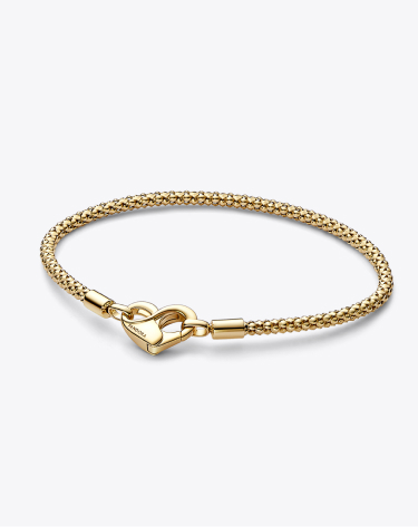 Bracciale Maglia Geometrica con Chiusura a Cuore