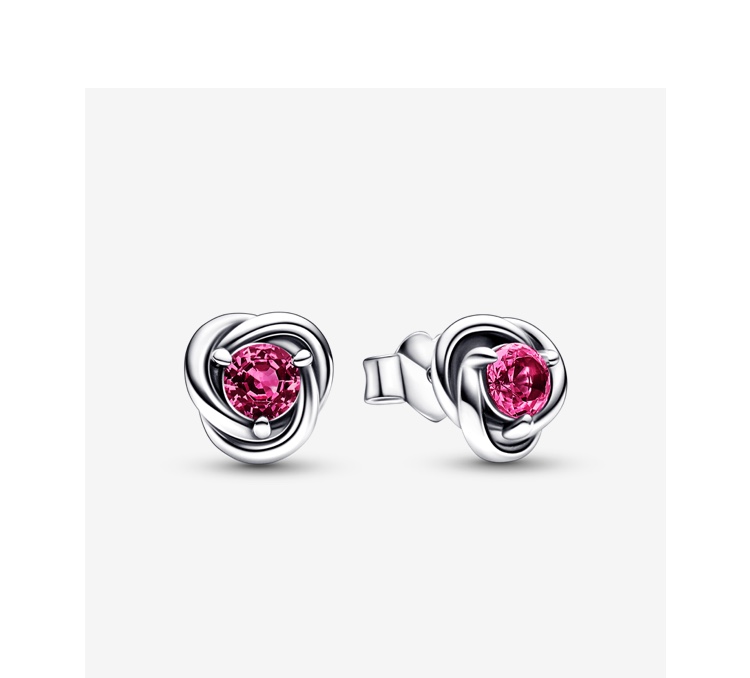 October Birthstone Eternity Circle Stud Earrings