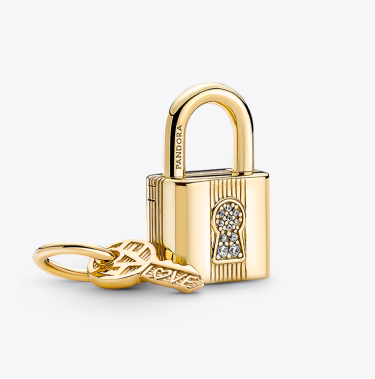 Charm Pendente Lucchetto e Chiave dell'Amore da incidere