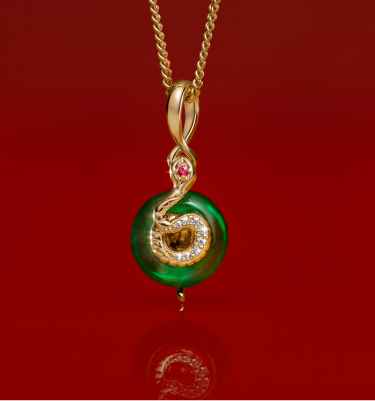 Snake Green Murano Glass Dangle Charm