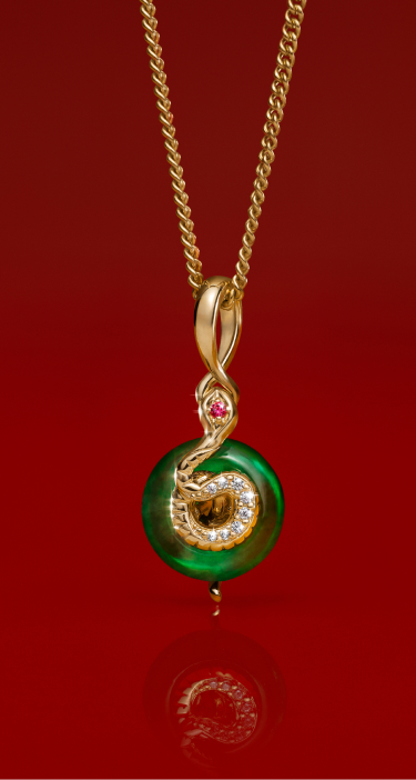 Snake Green Murano Glass Dangle Charm