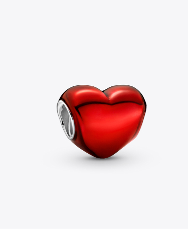 Metallic Red Heart Charm