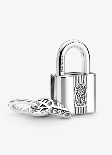 Charm Pendente Lucchetto e Chiave dell'Amore da incidere