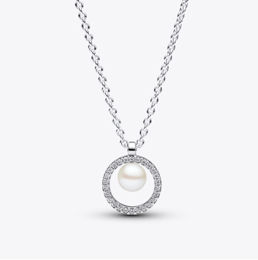 Collana con Perla d’Acqua Dolce Coltivata e Pavè