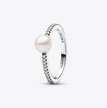 Anello Perla d’Acqua Dolce Coltivata e Pavè