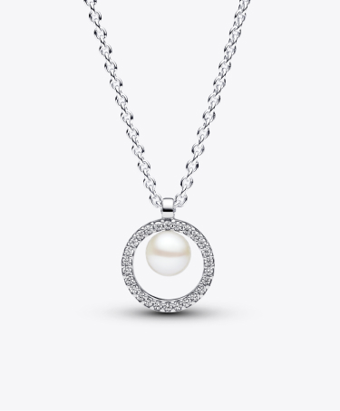 Collana con Perla d’Acqua Dolce Coltivata e Pavè