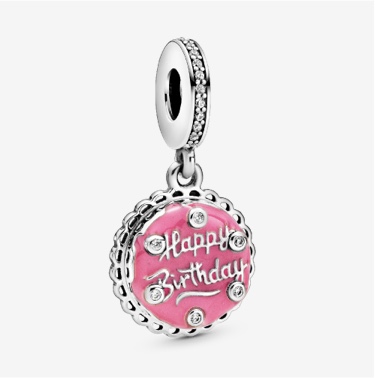 Pink Birthday Cake Dangle Charm