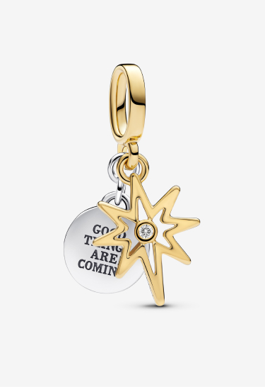 ''Engravable North Star Lab-grown Diamond  Dangle Charm''