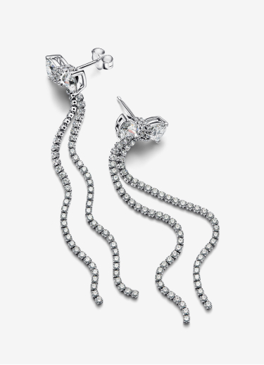 Pavé Bow Drop Earrings