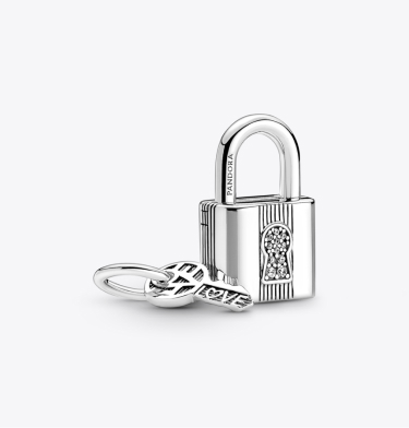 Charm Pendente Lucchetto e Chiave dell'Amore