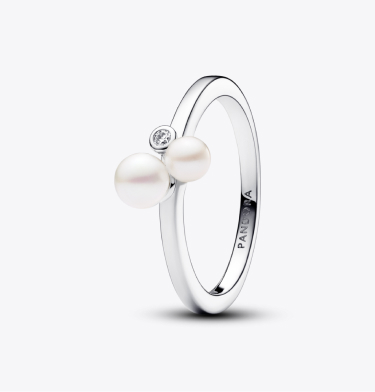 Anello Perle d'Acqua Dolce Coltivate e Punto Luce