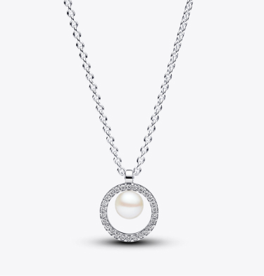 Collana con Perla d’Acqua Dolce Coltivata e Pavè