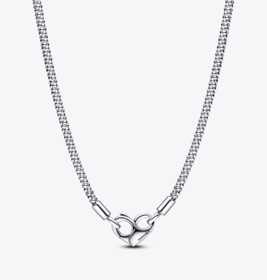 Collana Maglia Geometrica con Chiusura a Cuore