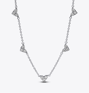Collana Cuori con Tre Pietre