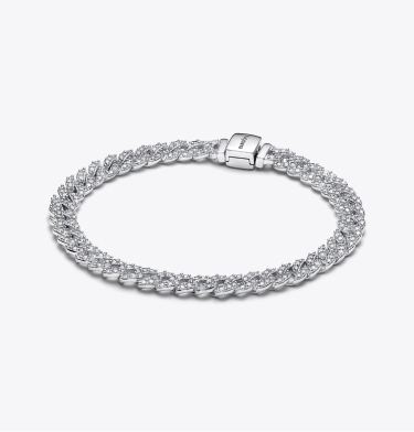 Bracciale Catena Maglia Cubana Pavè