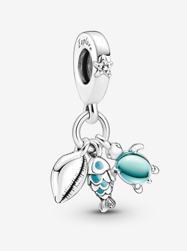 Charm Pendente Pesciolino, Tartaruga Marina e Conchiglia