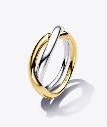 Anello Fascia Intrecciata Bicolore