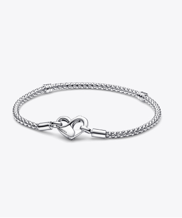 Bracciale Maglia Geometrica con Chiusura a Cuore