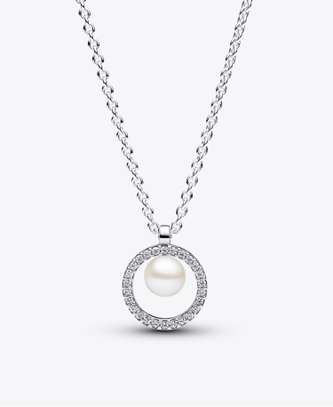 Collana con Perla d’Acqua Dolce Coltivata e Pavè
