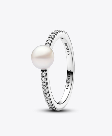 Anello Perla d’Acqua Dolce Coltivata e Pavè
