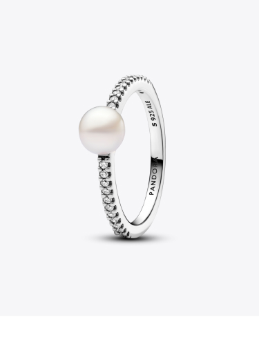 Anello Perla d’Acqua Dolce Coltivata e Pavè
