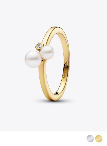 Anello Perle d'Acqua Dolce Coltivate e Punto Luce