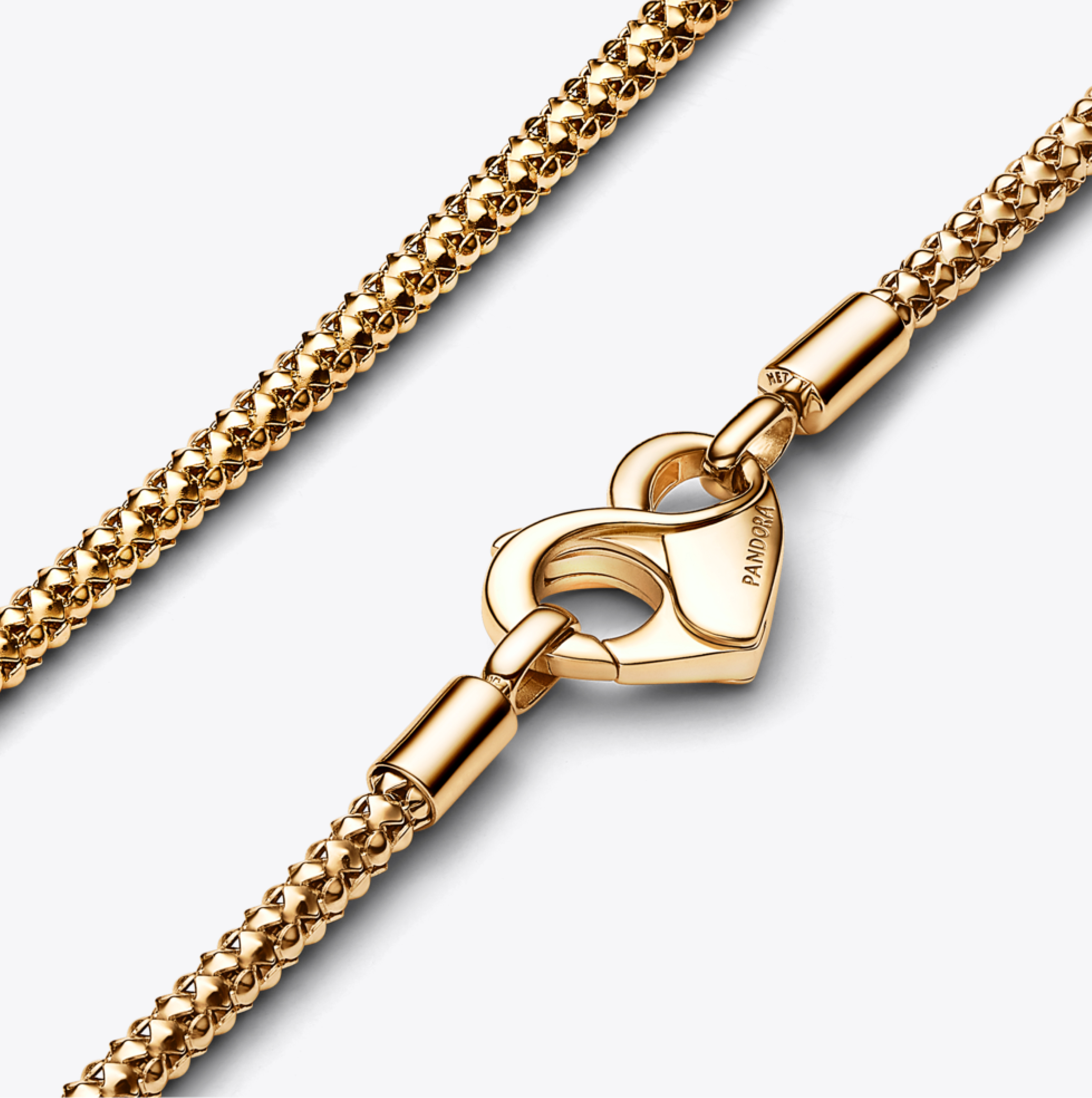 Collana Maglia Geometrica con Chiusura a Cuore