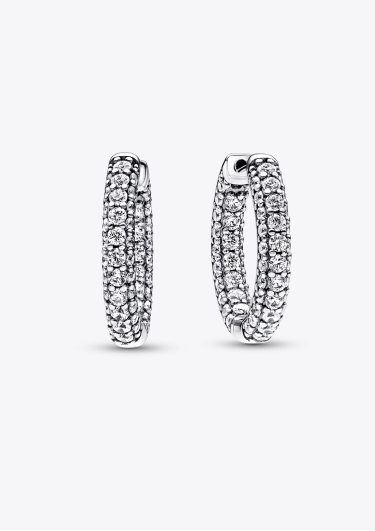 Pandora Timeless Pavé Single-row Hoop Earrings