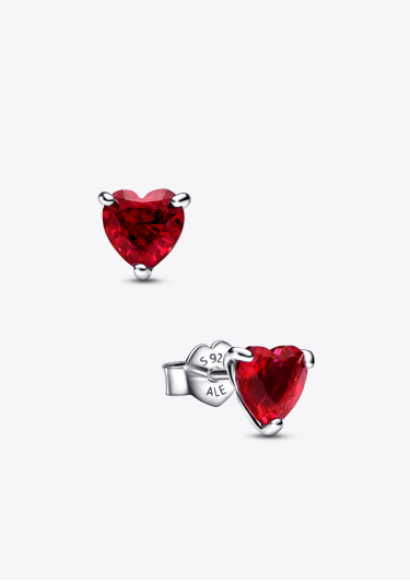 Red Heart Stud Earrings