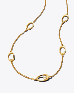 Organically Shaped Oval & Treated Freshwater Cultured Pearl Necklace
