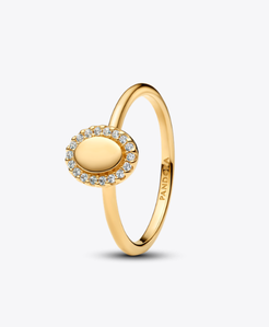 Engravable Oval Halo Ring
