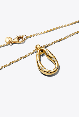 Organically Shaped Stone-Set Statement Pendant Necklace