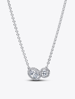 Round Sparkle Halo Necklace