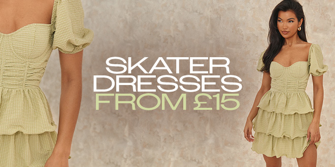 BOTTOM PUSH SKATER DRESSES FROM £15