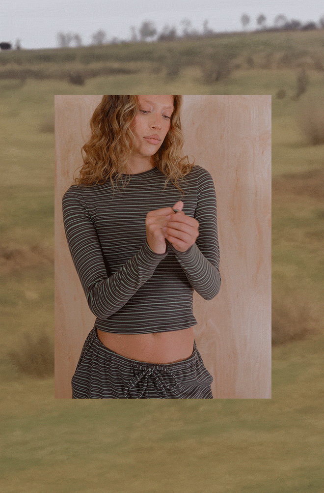 Dark Green Striped Soft Fleece Polo Quarter Zip Sweatshirt