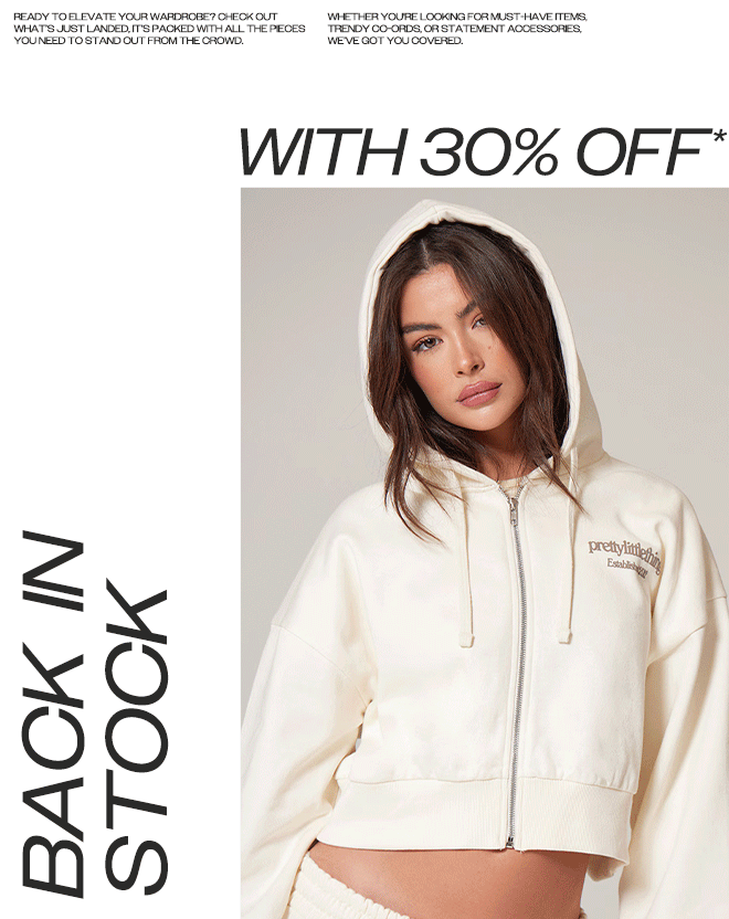 HERO IMAGE BACK IN STOCK WITH 30% OFF*