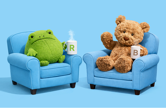 Ricky Rain Frog and Bartholomew Bear