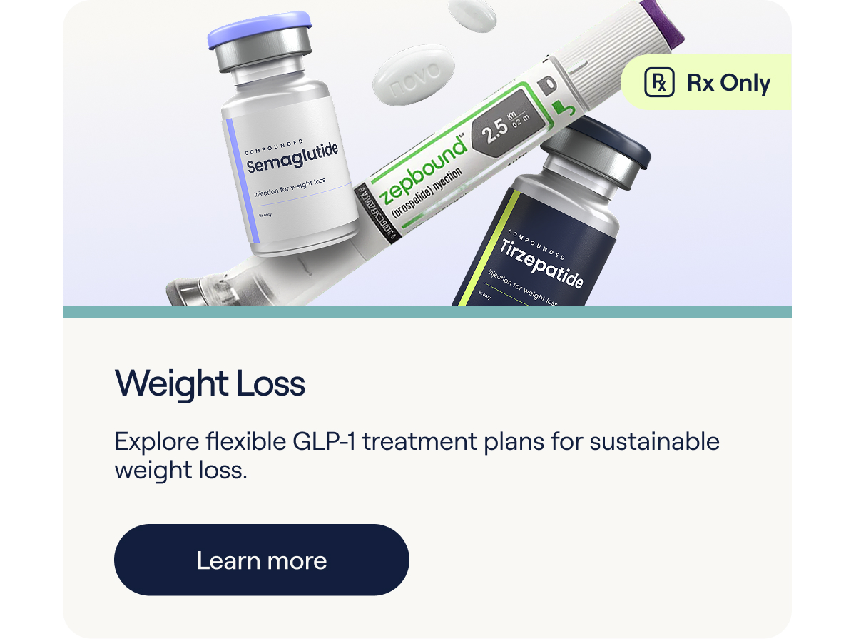 Weight Loss (RX only). Explore flexible GLP-1 treatment plans for sustainable weight loss - Learn more