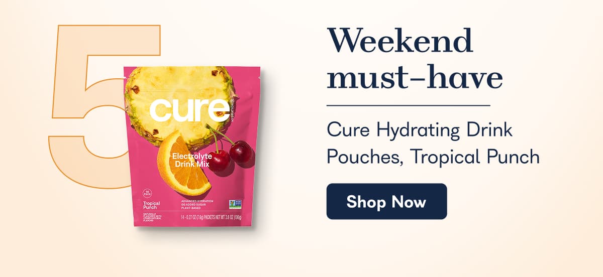 Weekend must-have Cure Hydrating Drink Pouches, Tropical Punch. - Shop Now