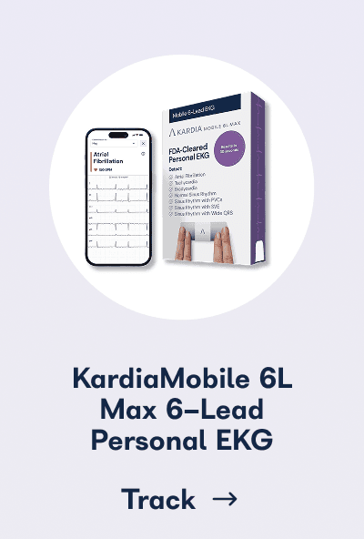 KardiaMobile 6L Max 6-Lead Personal EKG with 1-Year KardiaCare Subscription