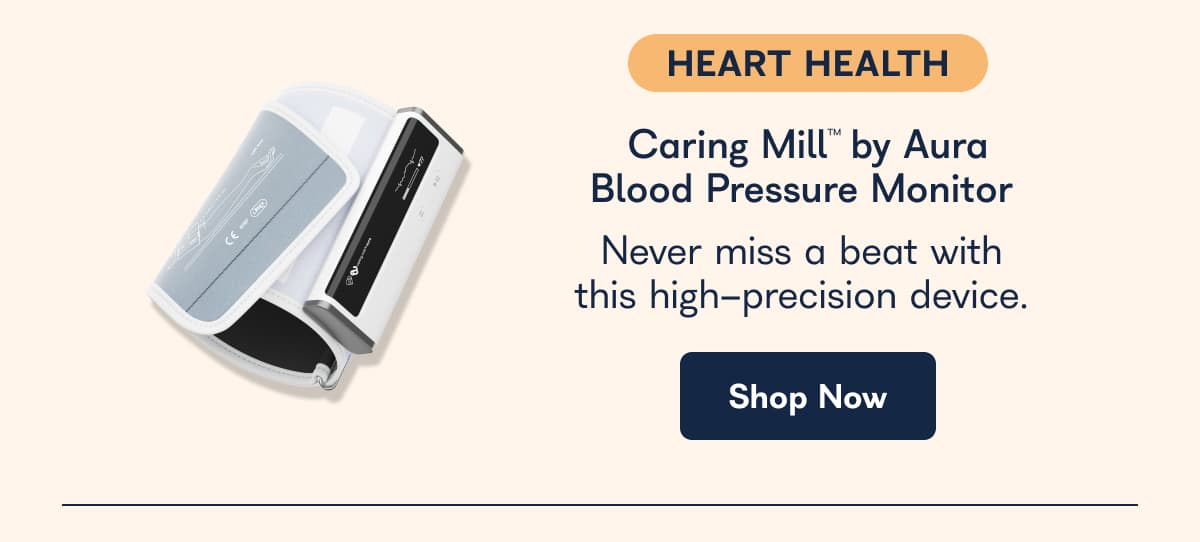 Heart Health Caring Mill by Aura Blood Pressure Monitor never miss a beat with this high precision device. - Shop Now