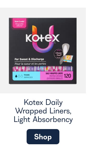 Kotex Daily Wrapped Liners Light Absorbency. - Shop