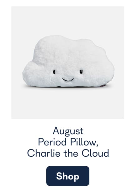  August Period Pillow, Charlie the Cloud. - Shop